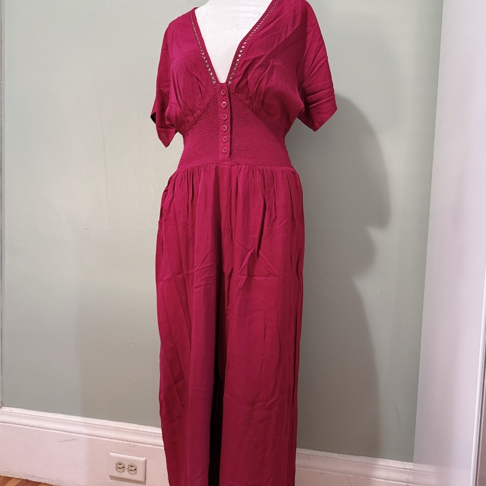 Patrons of Peace Deep rich burgundy Jumpsuit - Picture 2 of 5